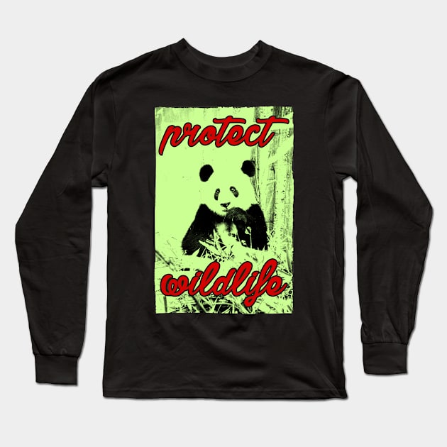 protect wildlife - panda Long Sleeve T-Shirt by Protect friends